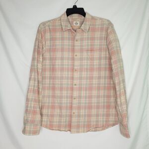 Marine Layer Men's Medium Plaid Flannel Cotton Button-Up Long Sleeve Shirt